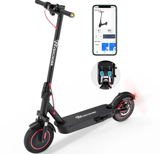 EVERCROSS EV10KPRO Trottinette Électrique Pliable 10" Scooter 500W 25KM/H Écran LED Bluetooth APP Cadeau Adolescent Adulte
