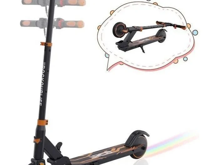 RCB R15 Trottinette électrique pliable enfant âge 8-12-16 Ans Seul 7,55 kg Hauteur ajustable Cadeau pour Enfant et Ados Orange