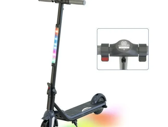 YEE GOO-Trottinette Electrique Enfants Pliable-Moteur 150W-Batterie 21.6V 2.6A-Autonomie 5-8km-Vitesse Max 12km/h -Gris