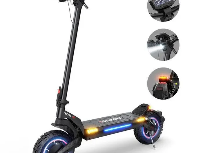 Trottinette Electrique 10 Pouces pour Adulte, Moteur 1000W*2, Batterie 48V 17.5Ah, Autonomie 80km, Avec Écran LCD