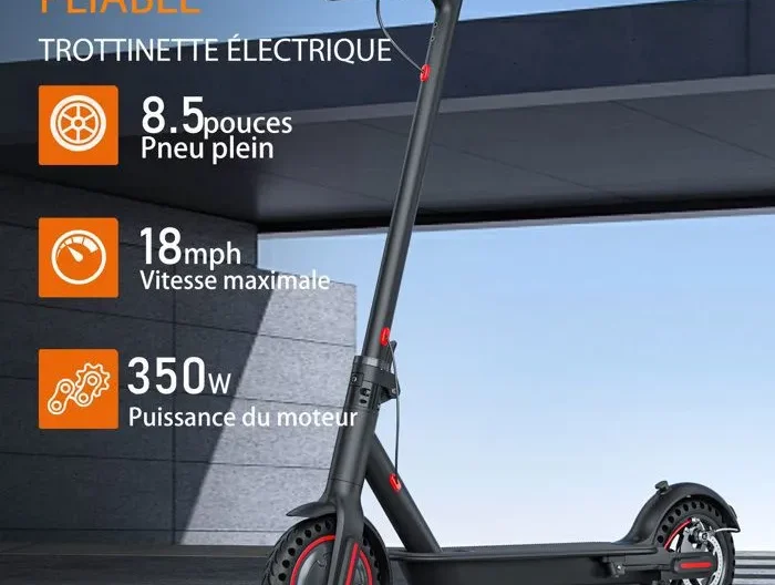 Trottinette Électrique Vankel J03 350W • Pneus 8,5" • Batterie 36V 10,4Ah grande capacité • 30 km autonomie • Écran LED pliable
