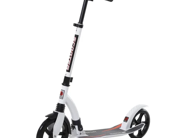 Trottinette pliable pour adulte enfant à partir 14 ans hauteur guidon réglable alu blanc